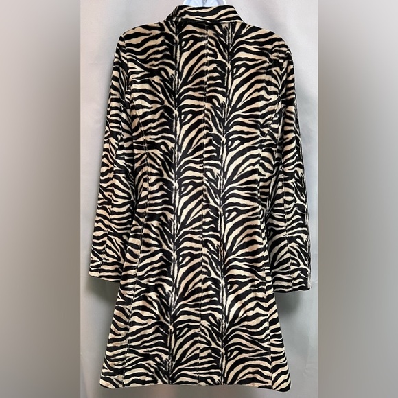 VTG KAREN KANE INC. LIFESTYLE Women’s Brown Tiger Print Long Line Jacket Sz M - Picture 2 of 14